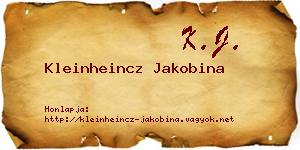 Kleinheincz Jakobina névjegykártya